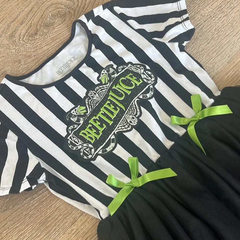 Beetlejuice Tiered Tutu Halloween Cosplay‎ Tween Dress Girls 10/12